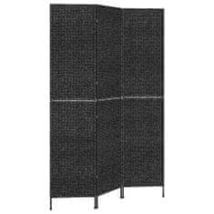 Vidaxl Paravan s 3 paneli črn 122x180 cm vodna hijacinta