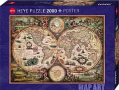Heye Puzzle Star zemljevid sveta 2000 kosov