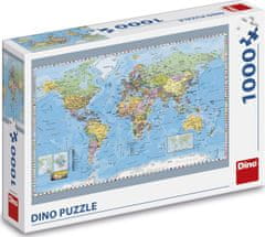 Dino Puzzle Politični zemljevid sveta 1000 kosov