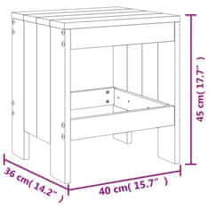 Vidaxl Vrtni stolček 2 kosa črna 40x36x45 cm trdna borovina