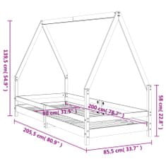 Vidaxl Otroški posteljni okvir bel 80x200 cm trdna borovina