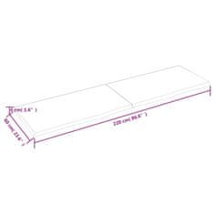 Vidaxl Kopalniški pult temno rjav 220x60x(2-4) cm obdelan trden les