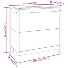 Vidaxl Vrtno cvetlično korito belo 82,5x40x78 cm trdna borovina