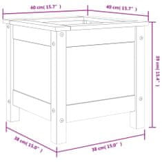 Vidaxl Vrtno cvetlično korito belo 40x40x39 cm trdna borovina