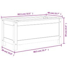 Vidaxl Vrtno cvetlično korito med. rjavo 82,5x40x39 cm trdna borovina