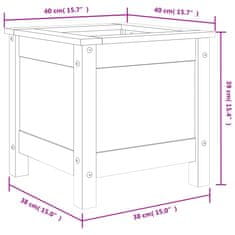 Vidaxl Vrtno cvetlično korito 40x40x39 cm trden les douglas