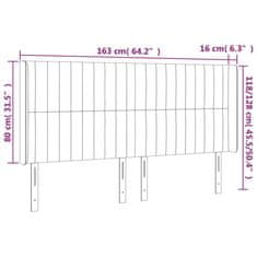 Vidaxl LED posteljno vzglavje krem 163x16x118/128 cm blago