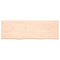 Vidaxl Stenska polica 180x60x(2-6) cm neobdelana trdna hrastovina