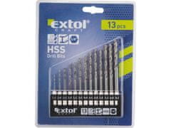 Extol Craft Svedri za kovino s šesterokotnikom steblo, nastavljeno 13ks, 1,5-6,5mm, HSS