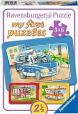 Ravensburger Moja prva sestavljanka Vozila v sili z živalmi za volanom 3x6 kosov