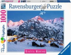 Ravensburger Puzzle Dih jemajoče gore: Bernsko višavje, Murren v Švici 1000 kosov