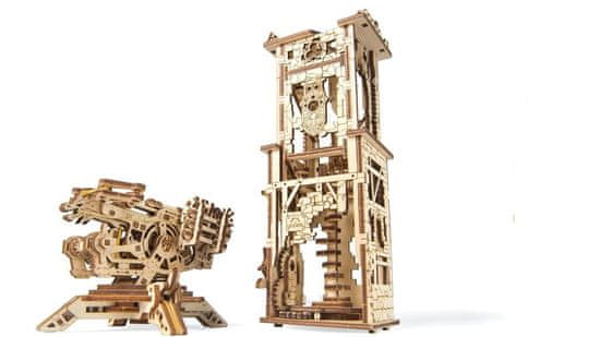 UGEARS 3D lesena mehanska sestavljanka Archballista - stolp