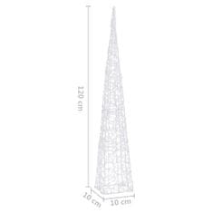 Vidaxl Akrilni okrasni LED stožec hladno bel 120 cm