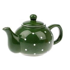 Keramični čajnik s pikami - zelen 1 l