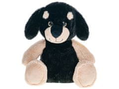 Pes plišast rjavo-črni 35 cm sedeči