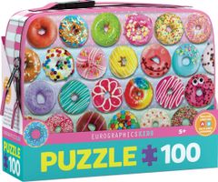 EuroGraphics Puzzle v škatli za prigrizke Donuts 100 kosov