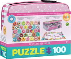 EuroGraphics Puzzle v škatli za prigrizke Donuts 100 kosov