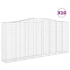 Vidaxl Obokane gabion košare 10 kos 400x50x180/200 cm pocinkano železo