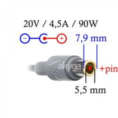 Akyga polnilec za prenosne računalnike 20V/4,5A/90W 7,9x5,5 mm + pin za LENOVO