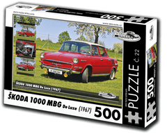 RETRO-AUTA Puzzle št. 22 Škoda 1000 MBG De Luxe (1967) 500 kosov