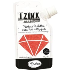 Diamond IZINK Diamantna barva - rdeča, 80 ml