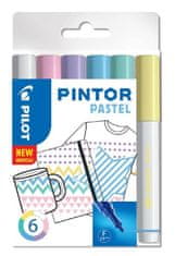 Pilot Pintor Fine Set akrilnih markerjev 0,9-1,5 mm - pastelni 6 kosov