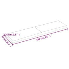 Vidaxl Kopalniški pult svetlo rjav 160x50x(2-4) cm obdelan trden les