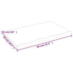 Vidaxl Mizna plošča 80x50x2 cm neobdelana trdna hrastovina