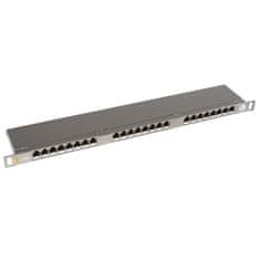 Solarix Patch panel 24xRJ45 CAT5E STP s trakom iz nerjavečega jekla 0,5U SX24HD-5E-STP-SL