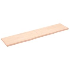 Greatstore Mizna plošča 180x40x(2-4) cm neobdelana trdna hrastovina