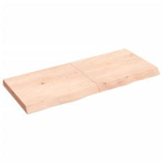 Greatstore Mizna plošča 120x50x(2-6) cm neobdelana trdna hrastovina