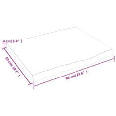 Vidaxl Kopalniški pult svetlo rjav 60x50x(2-4) cm obdelan trden les