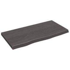 Vidaxl Mizna plošča temno siva 80x40x4 cm obdelana trdna hrastovina