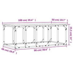 Vidaxl Klubska mizica sonoma hrast 100x50x35,5 cm inženirski les