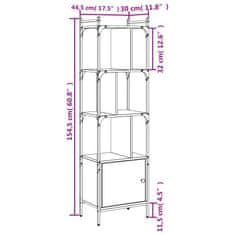 Vidaxl Knjižna omara z vrati črna 44,5x30x154,5 cm inženirski les