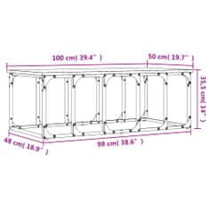 Vidaxl Klubska mizica siva sonoma 100x50x35,5 cm inženirski les