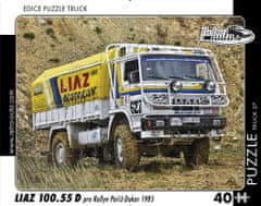 RETRO-AUTA Puzzle Tovornjak št. 27 Liaz 100.55 D za reli Pariz-Dakar (1985) 40 kosov