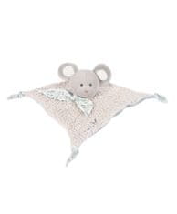 Doudou Darilni set - Plišasta miška s kvadratno odejo iz organskega bombaža 25 cm