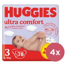 Huggies 4x plenice za enkratno uporabo Ultra Comfort Mega 3 (4-9 kg) 78 kosov