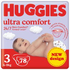 Huggies 4x plenice za enkratno uporabo Ultra Comfort Mega 3 (4-9 kg) 78 kosov
