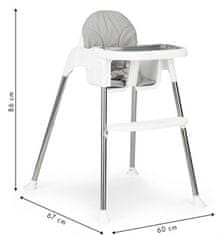 EcoToys Jedilni stol 2v1 bel