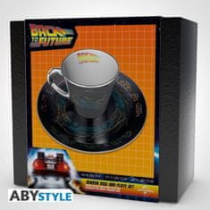 AbyStyle Vrnitev v prihodnost Vrč s krožnikom 300 ml - DeLorean