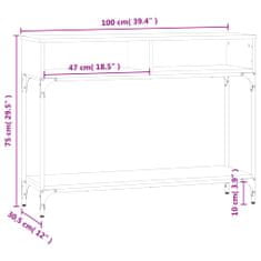 Vidaxl Klubska mizica siva sonoma 100x30,5x75 cm inženirski les