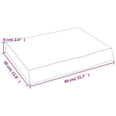 Vidaxl Stenska polica svetlo rjava 40x30x(2-6) cm trdna hrastovina