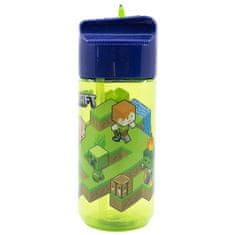 Stor Plastenka z izvlečno slamico MINECRAFT, Transparent Tritan, 430ml, 40436