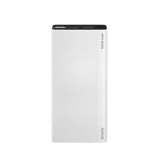 SAVIO Prenosna baterija powerbank 10000mAh PD in QuickCharge z LED zaslonom