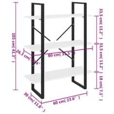 Vidaxl Knjižna omara bela 80x30x105 cm iverna plošča