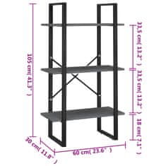 Vidaxl Regal siv 60x30x105 cm trdna borovina