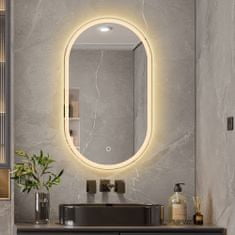 S6 Steklarstvo Šest LED ogledalo S612B , 60x100cm, ovalno LED kopalniško ogledalo