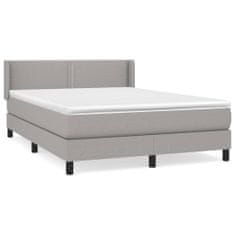 Vidaxl Box spring postelja z vzmetnico svetlo siva 140x200 cm blago